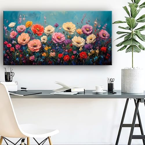 Vibrant Multicolor Flower Picture Print Canvas Wall Art Living Room Dining Room - Image 5