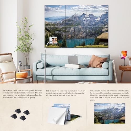JBER 6 Pack Art Acoustic Panels 72" x 48", Lake Oschenis - Image 4