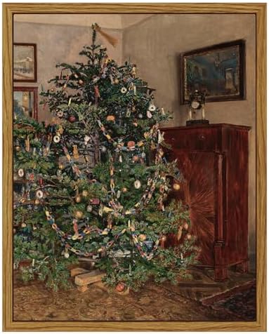 ARPEOTCY Vintage Framed Wall Art, Antique Winter Christmas Tree Canvas Wall by ARPEOTCY