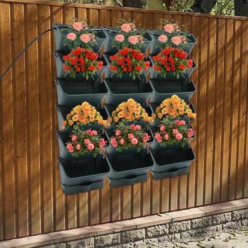 18 Pots Vertical Garden Planter, 6 Tiers Self-Watering Wall-Mounted Flower Pot - Image 2