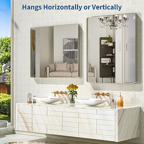 WEER Brushed Nickel Bathroom Vanity Mirror 36X30 Inch - Image 5