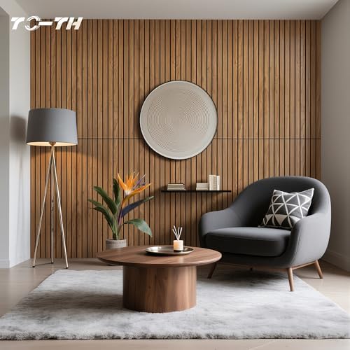 TO-TH Acoustic Panels Decorative Soundproof Wall Panel 4 Pack, Rustic Teak - Image 5