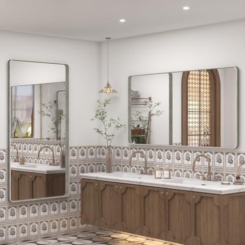 60x36 Inch Silver Bathroom Mirror - Image 6
