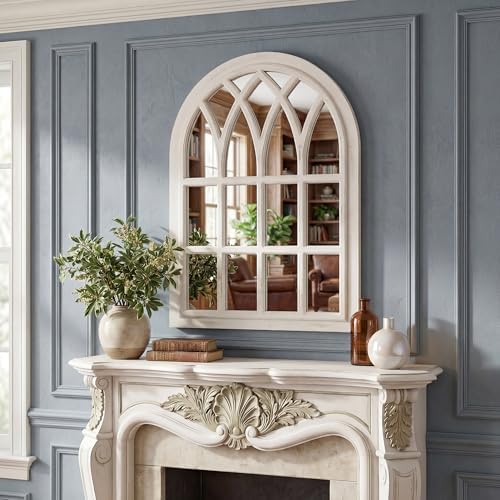 Farmhouse Window Pane Mirror, Large Decorative White Wall Mirror - Image 7