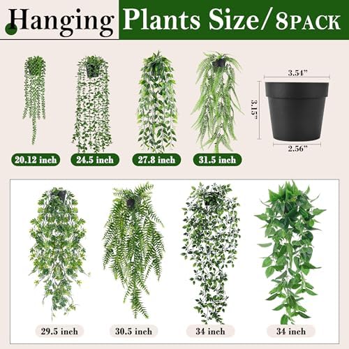 Der Rose 8Pcs Artificial Hanging Plants - Image 3