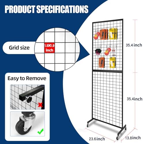 NectaCol Grid Wall Panels, 2 Packs 2'x 6' Gridwall Panels Tower - Image 3
