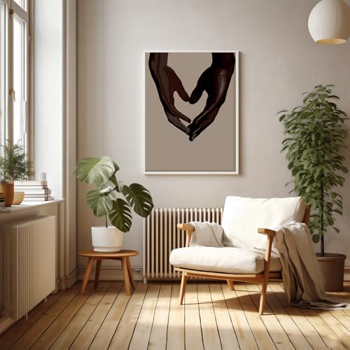 Abstract Hands Wall Art Holding Hands Heart Love Decor 16x24 Inch Unframed - Image 6