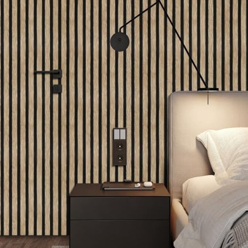 Arthome 17''x240'' Wood Slat Wallpaper, Peel and Stick Self Adhesive Wood - Image 4