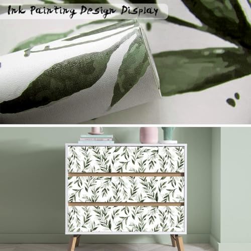 Livebor Leaf Wallpaper Peel and Stick Green Contact Paper17.7” x 393.7” - Image 5