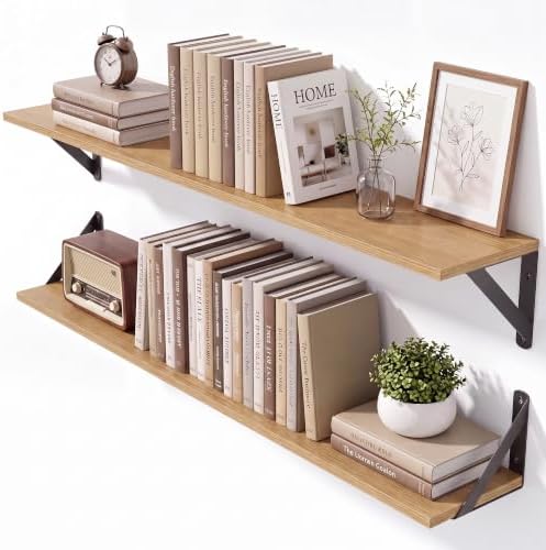 36 Inch Wall Shelves 6 Inch Deep Set of 2 by Unknown