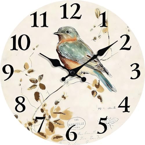 Retro Vintage Bird 12 Inch Wooden Wall Clock by EZXZZ
