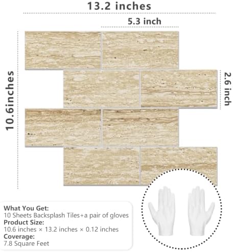 STICKGOO 10-Sheet Backsplash Peel and Stick Subway Tile - Image 5