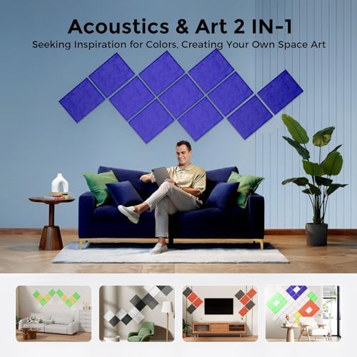 12 Pack Self-Adhesive Acoustic Panels, 2nd Generation Sound Absorbing Panel - Image 5