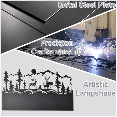 LED Wall Sconce Indoor, Deer Black Rustic Plug in Wall Sconces Farmhouse - Image 5