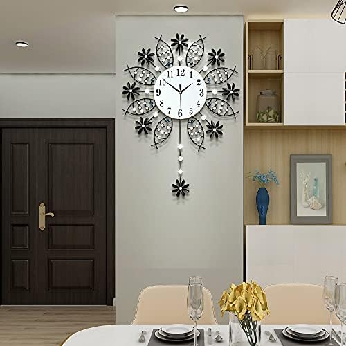 Large Decorative Crystal Silent Wall Clock by JTWALCLOCK