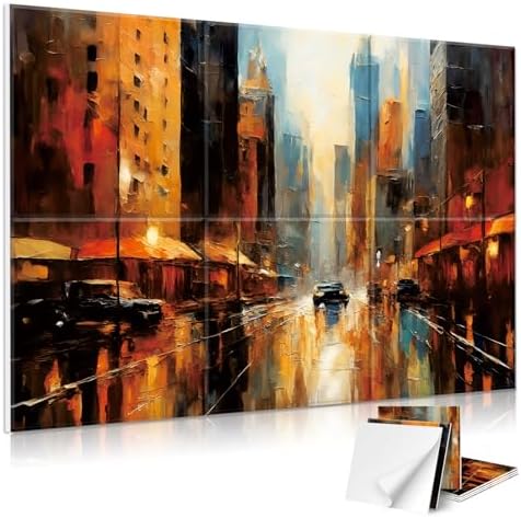JBER 6 Pack Art Acoustic Panels 72" x 48", City Twilight by JBER