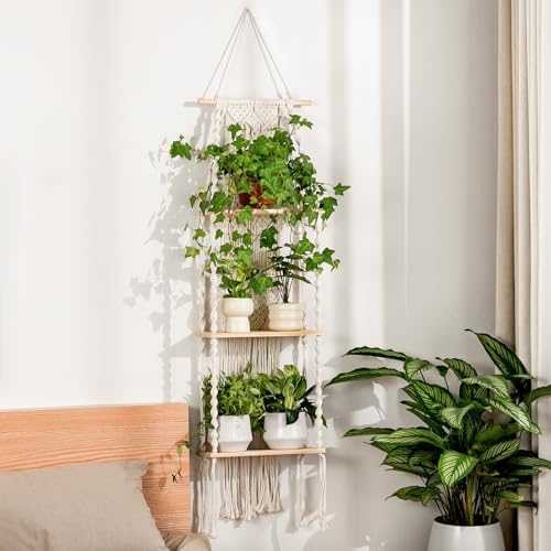Bamworld Plant Wall Shelf Boho Plant Stand Window Plant Shelf by Bamworld