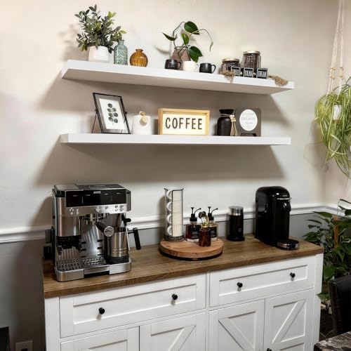 BAYKA White Floating Shelves 47.2in, Wall Mounted - Image 2
