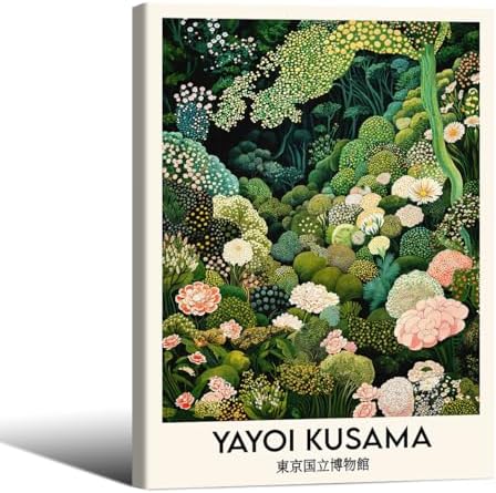Yayoi Kusama Botanical Wall Art Vintage Japanese Nature Floral Poster 12x16 by Unknown