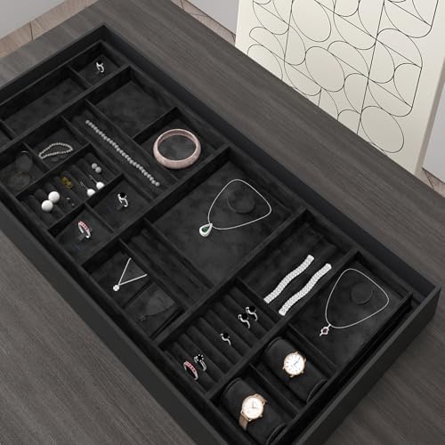 CHIHUT Black Velvet Drawer Liner Soft Textured Peel and Stick Flocking Wallpaper - Image 5