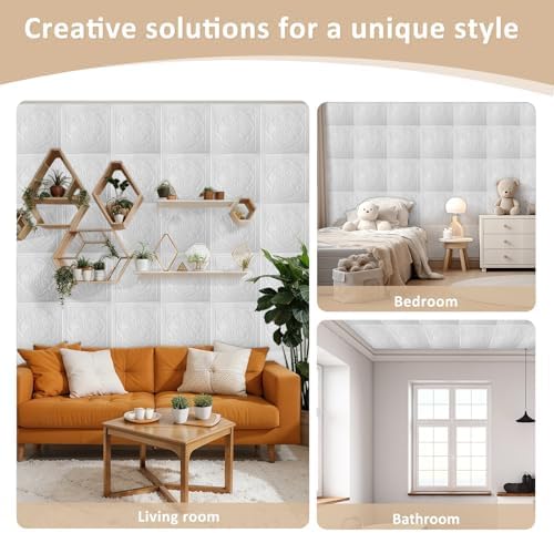 Nuanchu 40 Pcs 13.8 x 13.8 Inch Ceiling Tiles Peel and Stick - Image 5