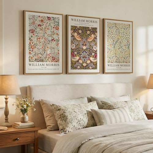 Large Framed William Morris Strawberry Thief Canvas Wall Art - Image 2