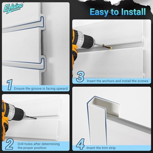Ezlaino Slatwall 4 FT x 2 FT, PVC Slat Wall Paneling Garage Wall Organizer - Image 5