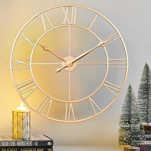 CLXEAST Large 30 Inch Gold Wall Clocks by CLXEAST