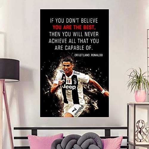 AMART SUN Football Sports Decor • Superstar Quote Poster Inspirational Canvas - Image 2
