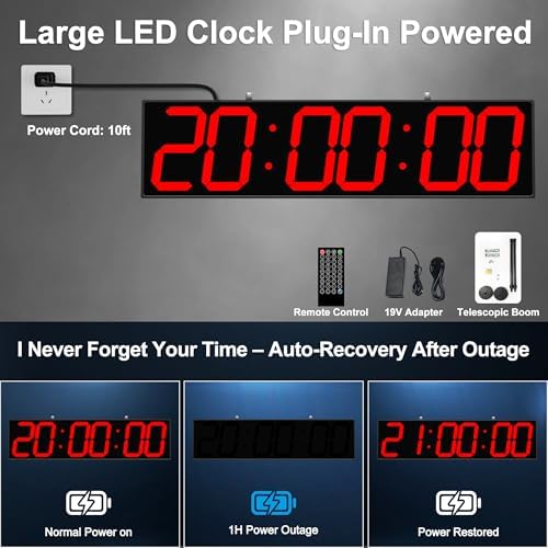CHKOSDA 28 Inch Large Double Sided Digital Wall Clock - Image 5