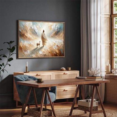 Jesus Lamb Wall Art Painting Set of One Christian Scripture Wall Decor Pictures - Image 4