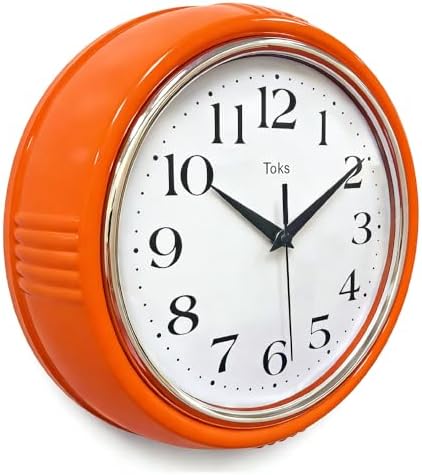 Lily's Home Retro Wall Clock, 9.5 Inch Vintage Design, Silent Non-Ticking by LilysHome