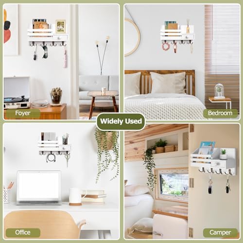 Key Holder Wall Mount, Wooden Key and Mail Organizer - Image 6