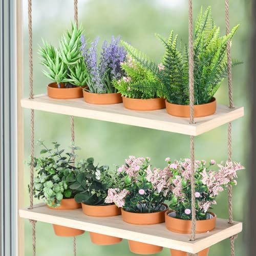 FillTouch 12 Pcs 3 Tiered Hanging Herb Garden Wall Hanging Planter - Image 3