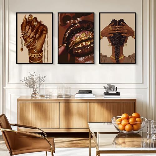Pouydmi Black Girl Wall Art African Woman Canvas Wall Decor Black Women People - Image 6