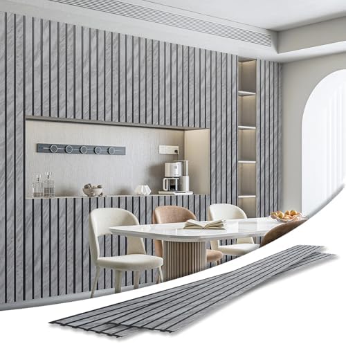 Art3d Six-Grid Design Slim Slat Wall Panel, 104 x 12 Inch by Art3d