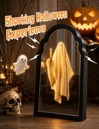 20" Haunted Ghost Mirror with LED Lights & Scary Voice Changer - Image 4