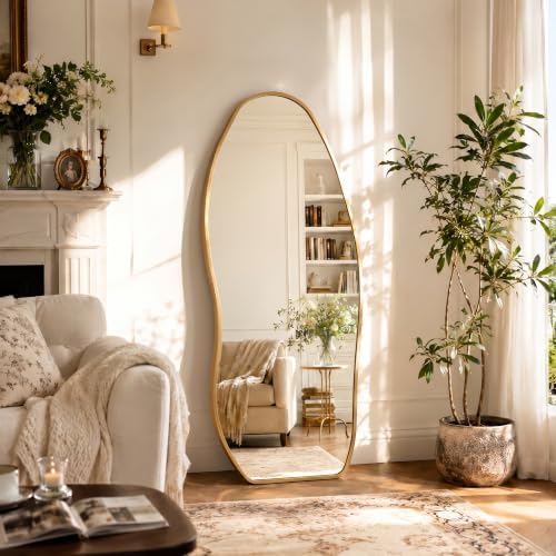Irregular Full Length Mirror -Gold Decor Floor Mirror - Image 2