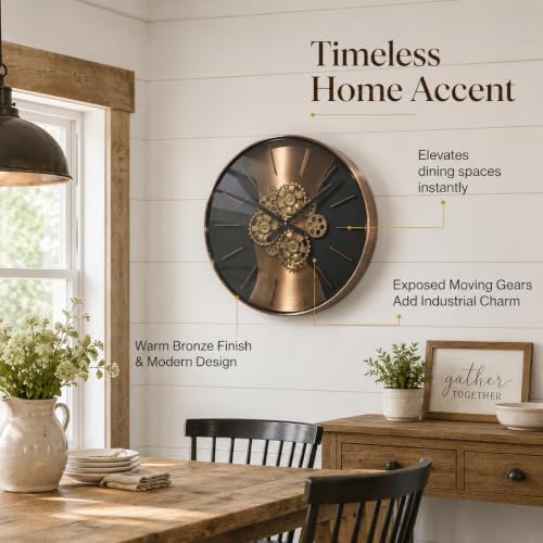 21.65 Inch Large Moving Gear Wall Clock - Image 4