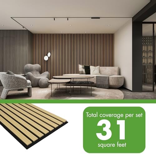 Art3d 12" x 93" Acoustic Wood Slat Wall Panel, 31 sq.ft - Image 4