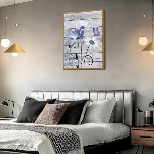 HVEST Blue and White Floral Wall Art - Image 2