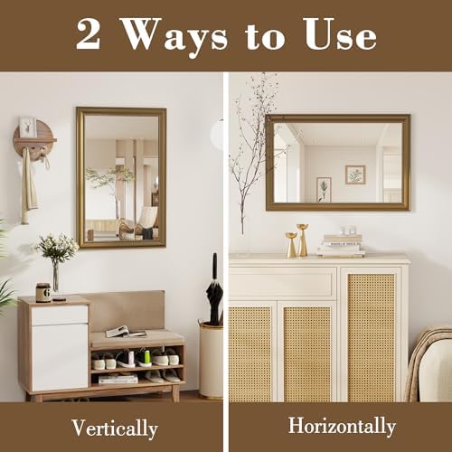Axeman 22x30 Rectangular Wall Mirror, Decorative Bathroom Mirror, Traditional - Image 4