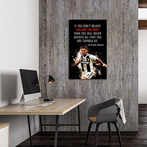 AMART SUN Football Sports Decor • Superstar Quote Poster Inspirational Canvas - Image 3