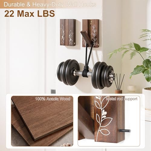 Rustic Folding Wall Hooks: Decorative Wood Hook 2Pack - Image 5