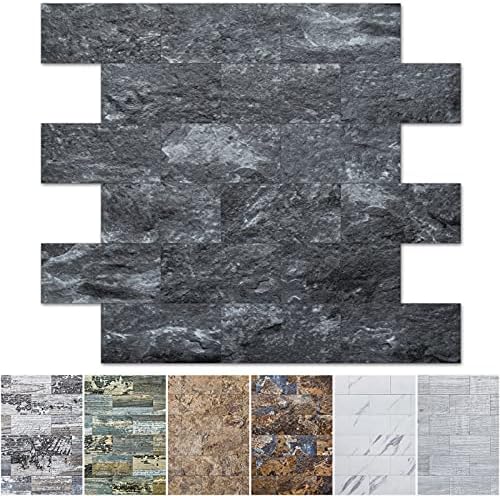 Art3d Peel and Stick Backsplash, Stick on Wall Tile, Dark Granite by Art3d