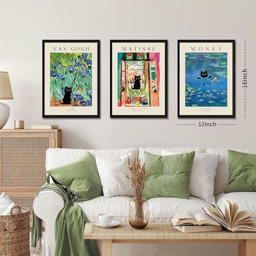 Wood Framed Monet Wall Art Set of 3 - Image 3