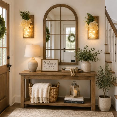 Rustic Mason Jar Wall Sconces Set of 2, Large Jacobean - Image 5
