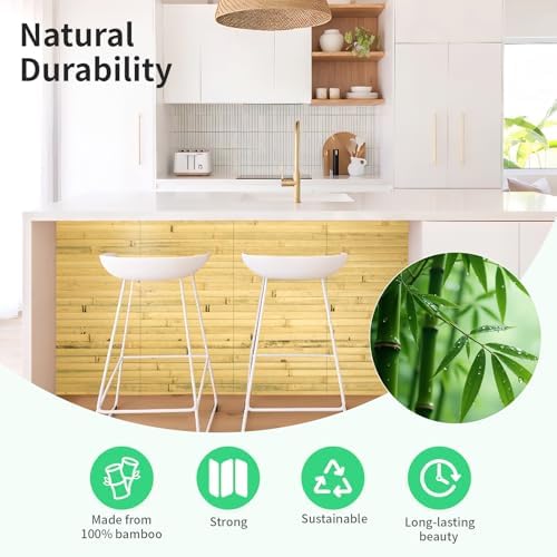AMZDEPOT Natural Bamboo Wall Panel, 12 x 96 Inch - Image 3