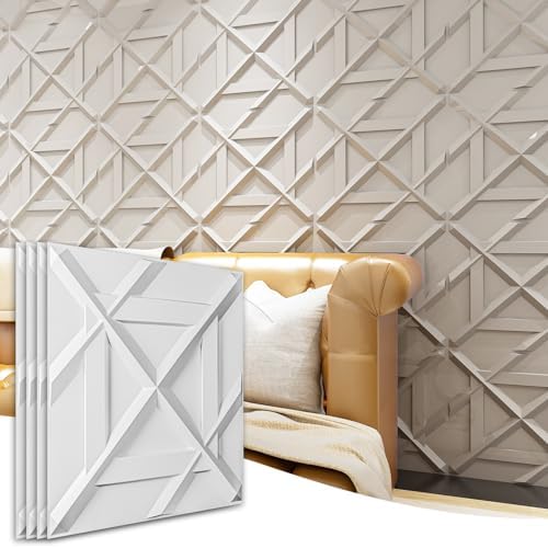 Art3d Decorativ PVC Glue-Up 3D Wall Panel, 19.7 x 19.7 in by Art3d