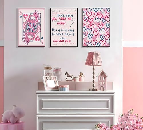 3Pcs Motivational Wall Art Inspirational Quotes Canvas Posters Pink Blue Color - Image 2